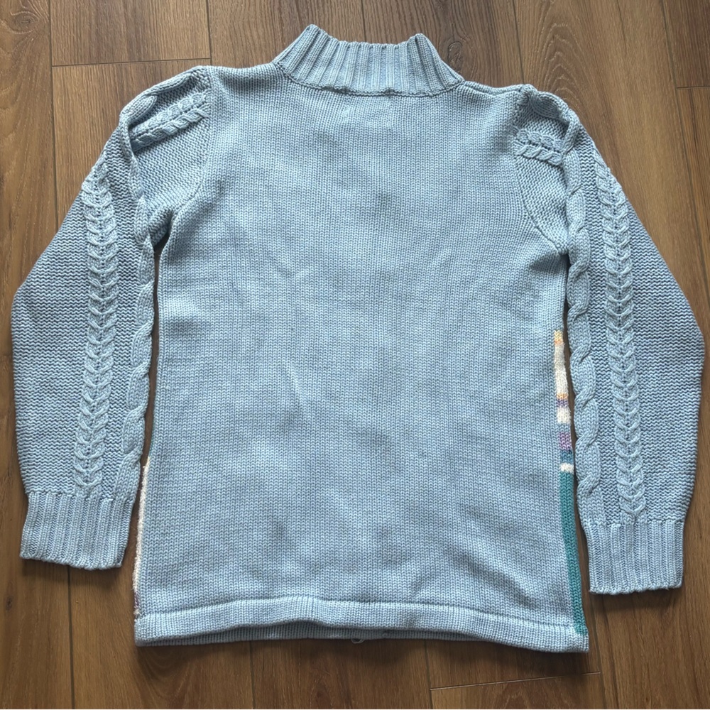 Vintage Storybook Knit Sweater Cardigan Size S Embroidered “Northern Lights” - Picture 5 of 10